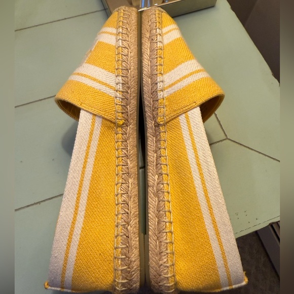 Tory Burch Yellow and White Espadrilles - Picture 6 of 7